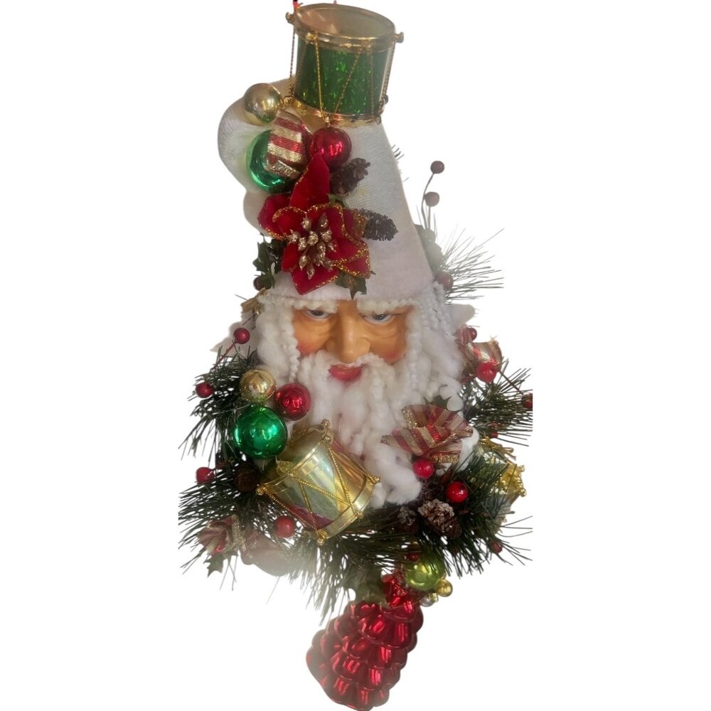 Santa Claus Christmas Ornament with Decorations Pine Accents 12” - Picture 4 of 16